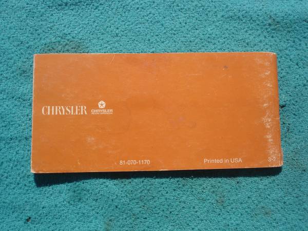 1971 Chrysler Operators Manual 1