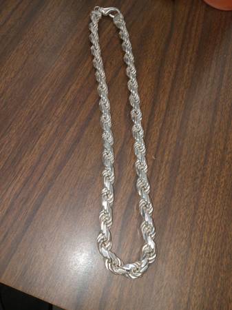 SOLID DIAMONDCUT ROPE CHAIN 252 GRAMS 14MM 26" 925 1