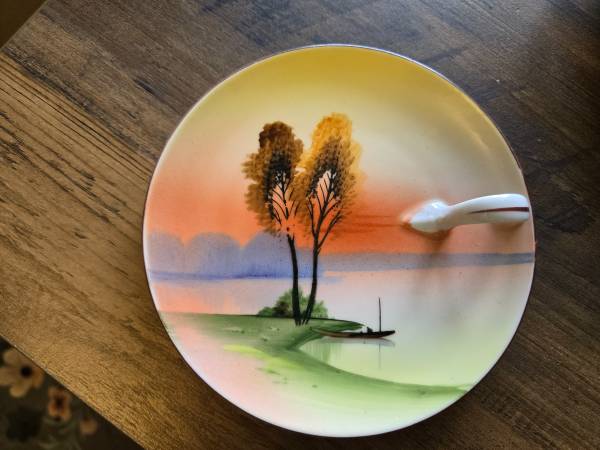 Set of 3 Morimura Noritake Scenery Pieces Hand Painted in Japan