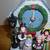 Vintage Christmas Lighted Musical Table Clock 10 thumbnail