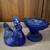 Vintage glass hen on a nest roosters. 7 thumbnail