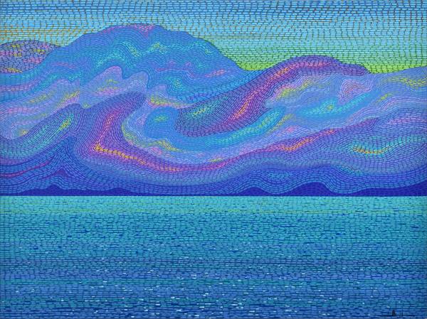 Alex Nizovsky - Fog Over The Bay - Modern Landscape Painting 40"x30" 1