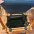HOLLYWOOD DIRECTOR'S CHAIR, SOLID OAK, CUSTOM NAVY PLUSH CUSHIONS 5 thumbnail