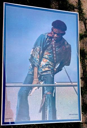 Jimi Hendrix Newport 1969 Kevin Goff 1976 Professionally Framed Poster 1