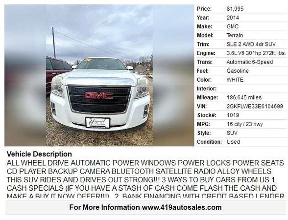 2014 GMC TERRAIN SLE 4X4 - Photo 2