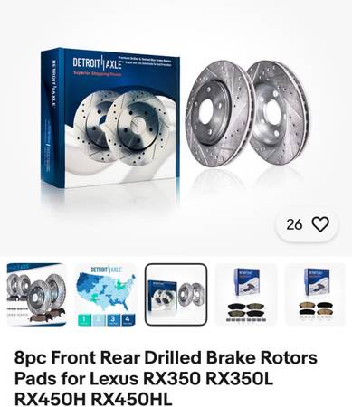 For RX lexus Drilled n Slotted rotors BRAND NEW IN BOX 1