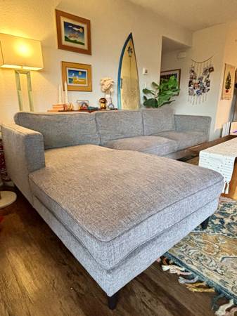 Living Spaces Sectional Couch L Shape 112” 1