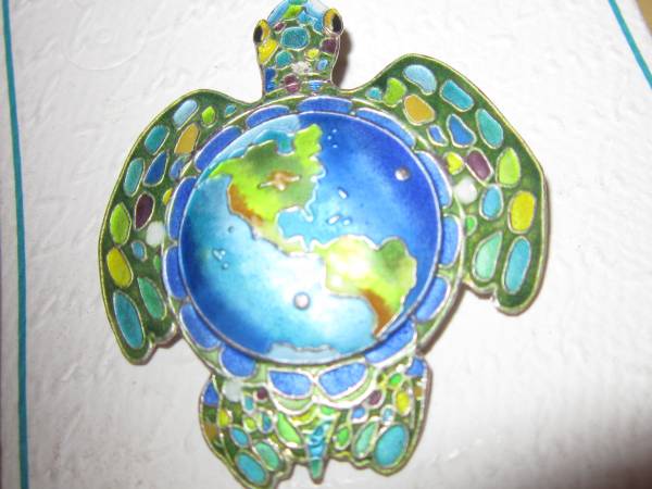 Zarah Enamel on Silver Turtle Pin 1