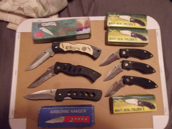 6 New Folding Pocket Knives 1