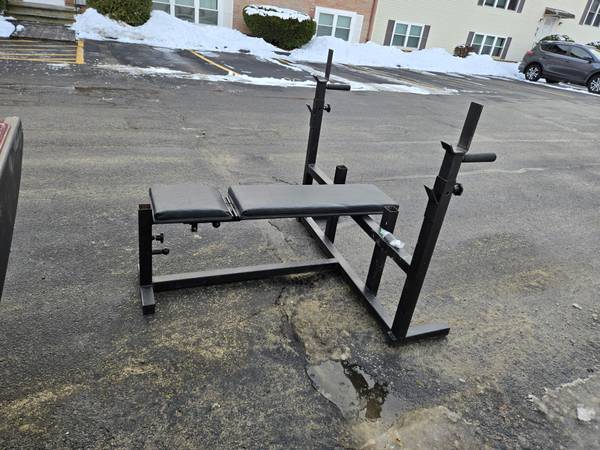 Olympic weight bench squat and dips 1