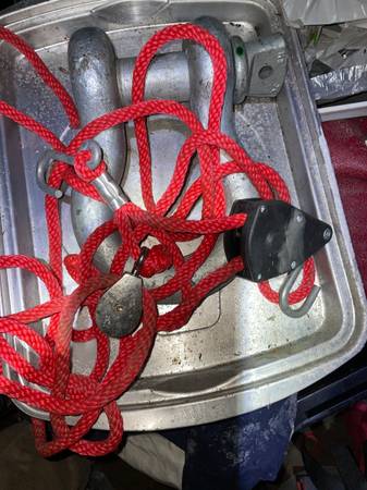 rope/ pulley  system for hanging canoes, bikes from ceiling 1