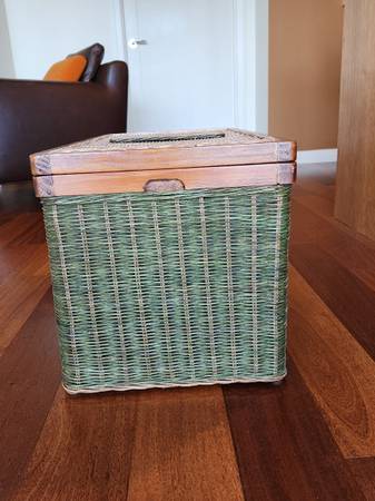 Norman Rockwell Wood and Rattan Vintage Storage Trunk wicker - $50 (Bellingham)63435886419075121