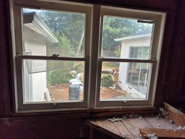 2@ 26x27" single hung wood windows 1