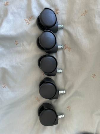 Chair Wheels Casters - Set of 5 - New in Black 1