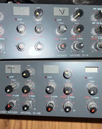 TOA D-4 and D4-E Electronic Music Mixer Preamplifier Equalizer, worked 1