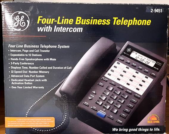 Nice GE 4 Line Business Telephone 2-9451, Intercom, 1
