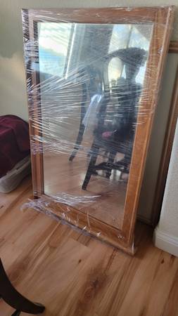 Large oak frame mirror 28"x 44" 1