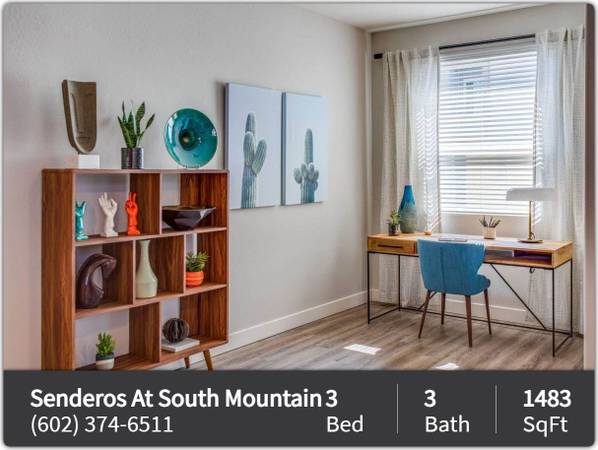 $2,625 / 3br - 1483ft2 - Spacious, comfortable 1483 Sq Ft 3 bed, 3 bath! Now showing! (Phoenix - On South Mountain)63623896937217122