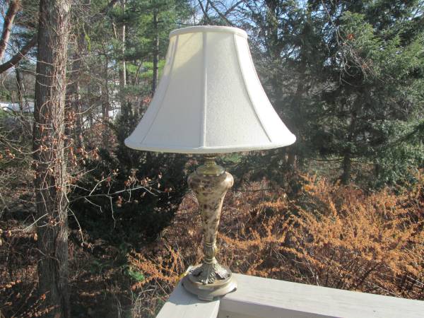 Solid Marble Lamp, Victorian Queen Ann (Bill Blass Shade) 1