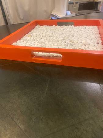 Orange Tray / rock lined 1