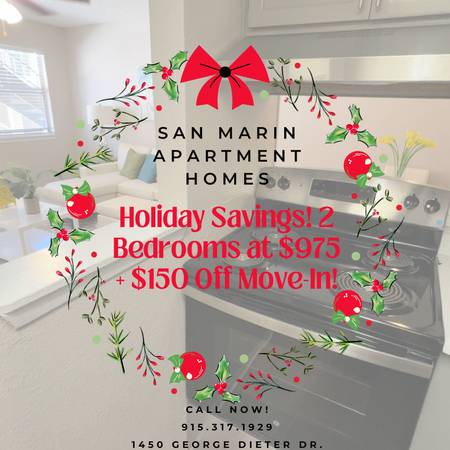 $975 Special on All 2-Bedrooms – Washer & Dryer Included! 1