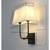 New Double Wall Sconce 2 Lights 1 Fabric Shade Black Finish Farmhouse 4 thumbnail