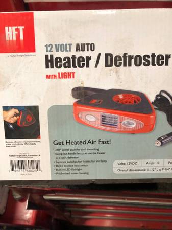 HFT 12 Volt Heater / Defroster With Light 1