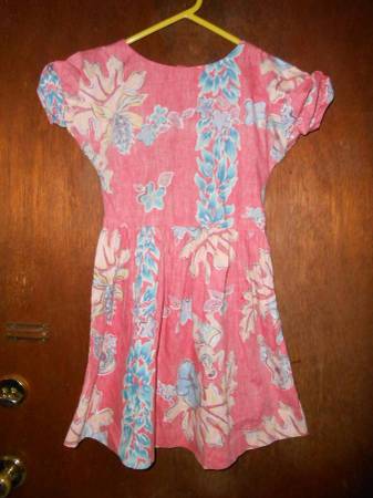 Reyn Spooner Childs Reverse Print Cotton Summer Dress 6 7 6-7 1
