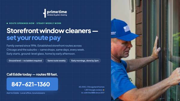 💦🚨 HIRING NOW: Storefront Window Cleaners – MAKE $300-500/DAY! 💰🧼 1