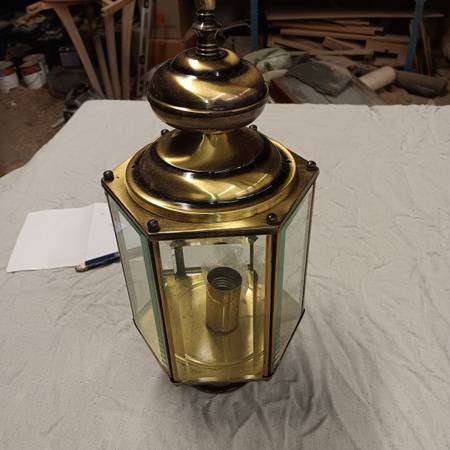 Two post lamps, 120 volt, brass. 1