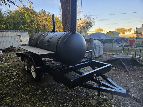 Fully restored 500 gallon offset smoker with insulated firebox 1