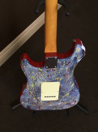 FENDER SQUIER II STRATOCASTER GUITAR (CUSTOMIZED BACK) - $300 (Escondido)63471474881153124
