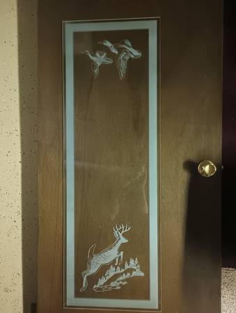 Cabinet Etched Glass, Wildlife 1