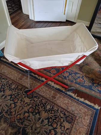 Vintage Red Laundry Cart 1