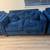 Large blue velvet living room set with 6 pieces 7 thumbnail