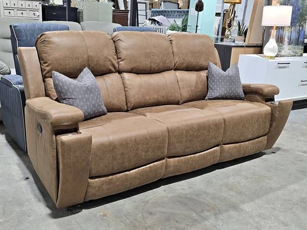 Brown Reclining Sofa w/ Cup Holders *BRAND NEW* 1