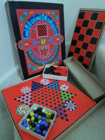 Checkers + Chinese Checkers + Chess + 5 Other Games Whitman Game Box 1