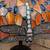 Large Tiffany Style Red Dragonfly Slag Glass Mosaic Table Lamp 5 thumbnail
