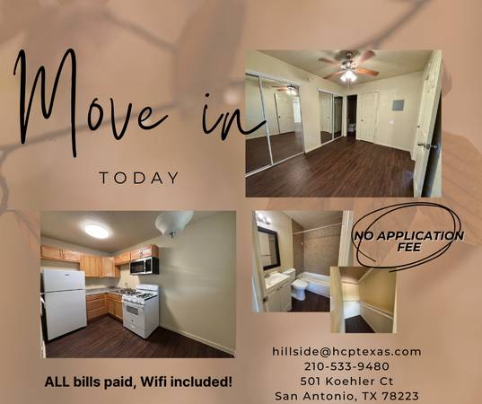 STUDIOS/EFFICIENCY & 1-BEDROOM Apartment for Immediate Move-In! 1
