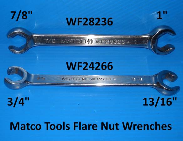 MATCO Tools SAE Flarenut Line Wrenches WF28326 & WF24266 1