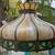 Antique Stained Glass Hanging Lamp Dome Pendant 23" diameter Slag 1 thumbnail