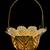 Metal Basket Wrought Iron Copper Tone Leaf Handle Rusty Shabby Chic 7 thumbnail