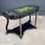 French Neoclassical Ebonized & Leather Top Console Table with Planter 1 thumbnail