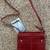 Travelon Red Anti-Theft Beige Leather Crossbody Bag Purse With Bag Cha 1 thumbnail