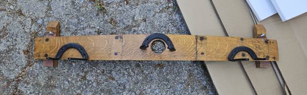 Custom Wine Barrel Horseshoe rack hook coat hanger 1