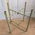 Large Vintage Etched Brass Tray Table with Folding Green Metal Base 5 thumbnail