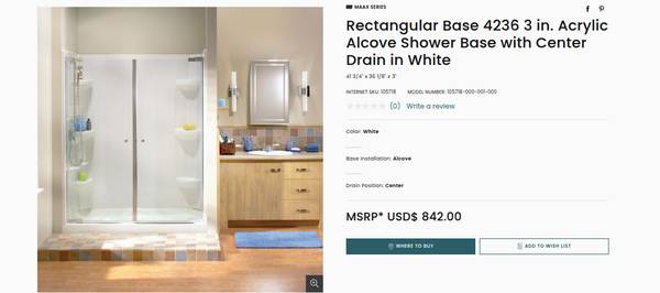 Shower Stall Base (new in box) 1