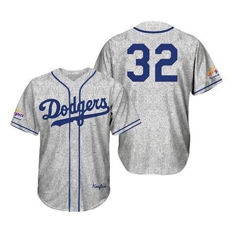 Sandy Koufax Dodgers Jersey Grey # 32 1