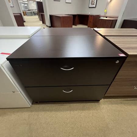 7 Espresso Commercial Grade File cabinet 2 Drawer Mobile Lateral files 1