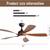 52-inch Black Modern Downrod Indoor ABS 5 Blades LED Ceiling Fan 4 thumbnail